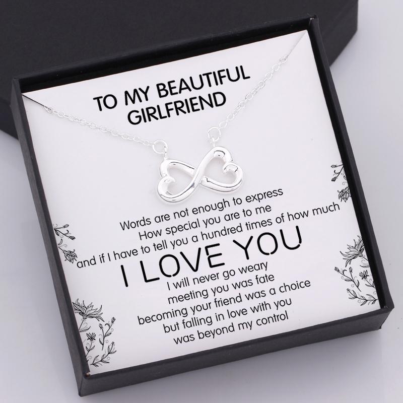 Infinity Heart Necklace - To My Beautiful Girlfriend - Words Are Not Enough To Express - Augna13003 - Gifts Holder