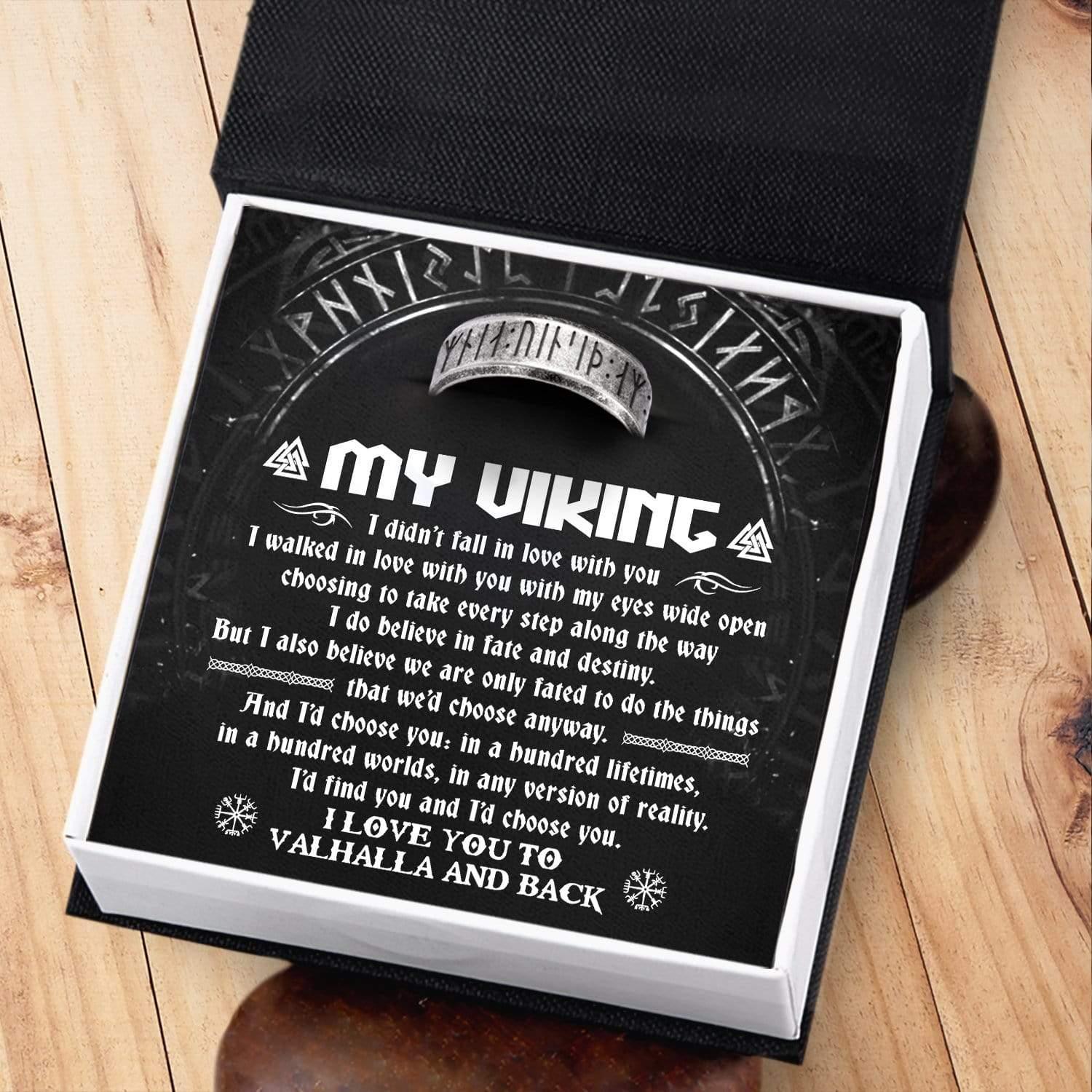 Rune Ring - My Viking - I Love You To Valhalla And Back - Augri26012 - Gifts Holder