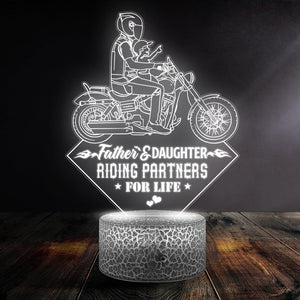 3D Led Light - Biker - To Father - From Daughter - Father And Daughter Riding Partners For Life - Auglca18007 - Gifts Holder