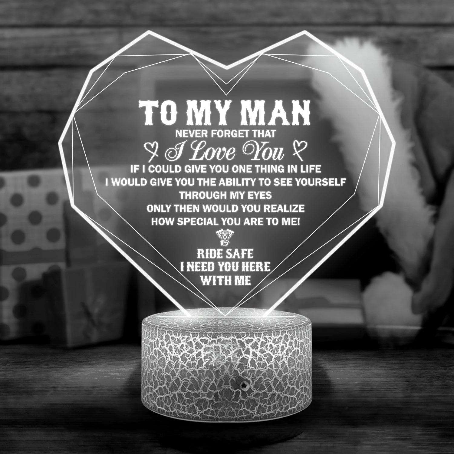 3D Led Light - Biker - To My Man - I Need You Here With Me - Auglca26003 - Gifts Holder