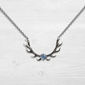 Antler Moonstone Necklace - Hunting - To My Girlfriend - You Complete Me By Your Warm Heart And Soul - Augnfw13001 - Gifts Holder