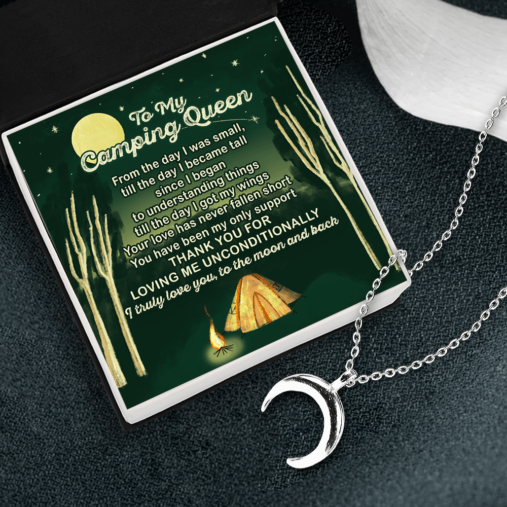 Charmy Moon Necklace - Camping - To My Camping Queen - Thank You For Loving Me Unconditionally - Augnns19001 - Gifts Holder