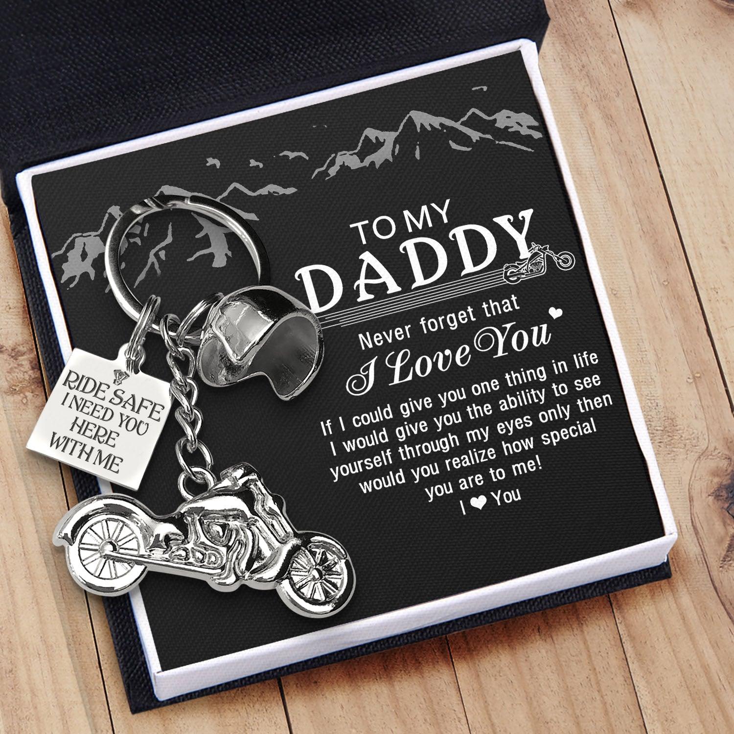 Classic Bike Keychain - Biker - To My Daddy - Ride Safe I Need You Here With Me - Augkt18010 - Gifts Holder