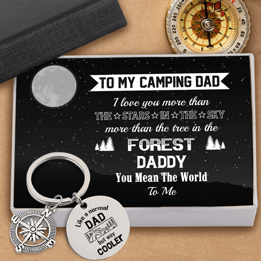 Compass Keychain - Camping - To My Dad - You Mean The World To Me - Augkw18001 - Gifts Holder