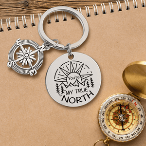 Compass Keychain - Camping - To My Mum - You Are My True North - Augkw19002 - Gifts Holder