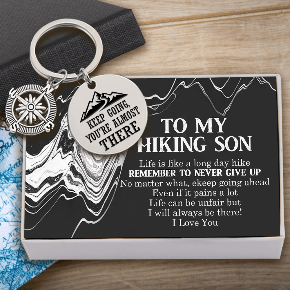 Compass Keychain - Hiking - To My Hiking Son - Remember To Never Give Up - Augkw16014 - Gifts Holder