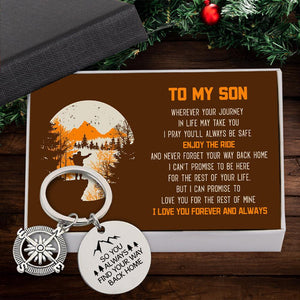 Compass Keychain - Hiking - To My Son - So You Always Find Your Way Back Home - Augkw16002 - Gifts Holder