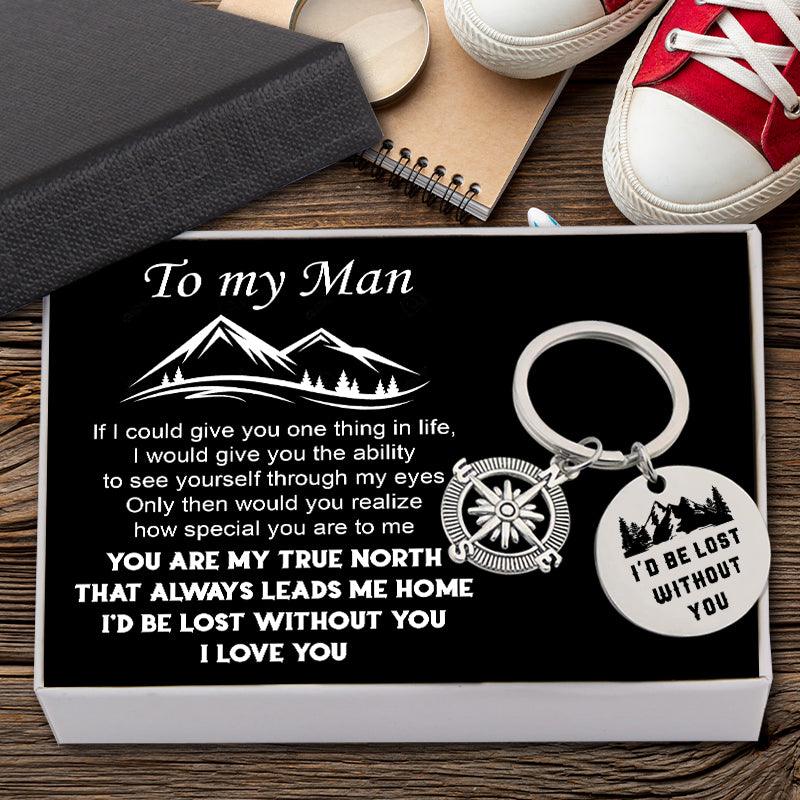 Compass Keychain - To My Man - I'd Be Lost Without You - Augkw26003 - Gifts Holder