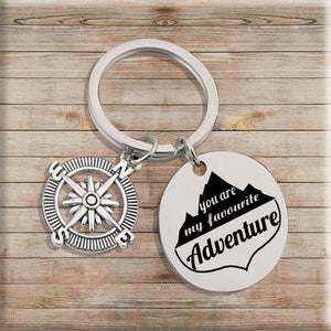 Compass Keychain - To My Man - You Are My Favourite Adventure - Augkw26002 - Gifts Holder