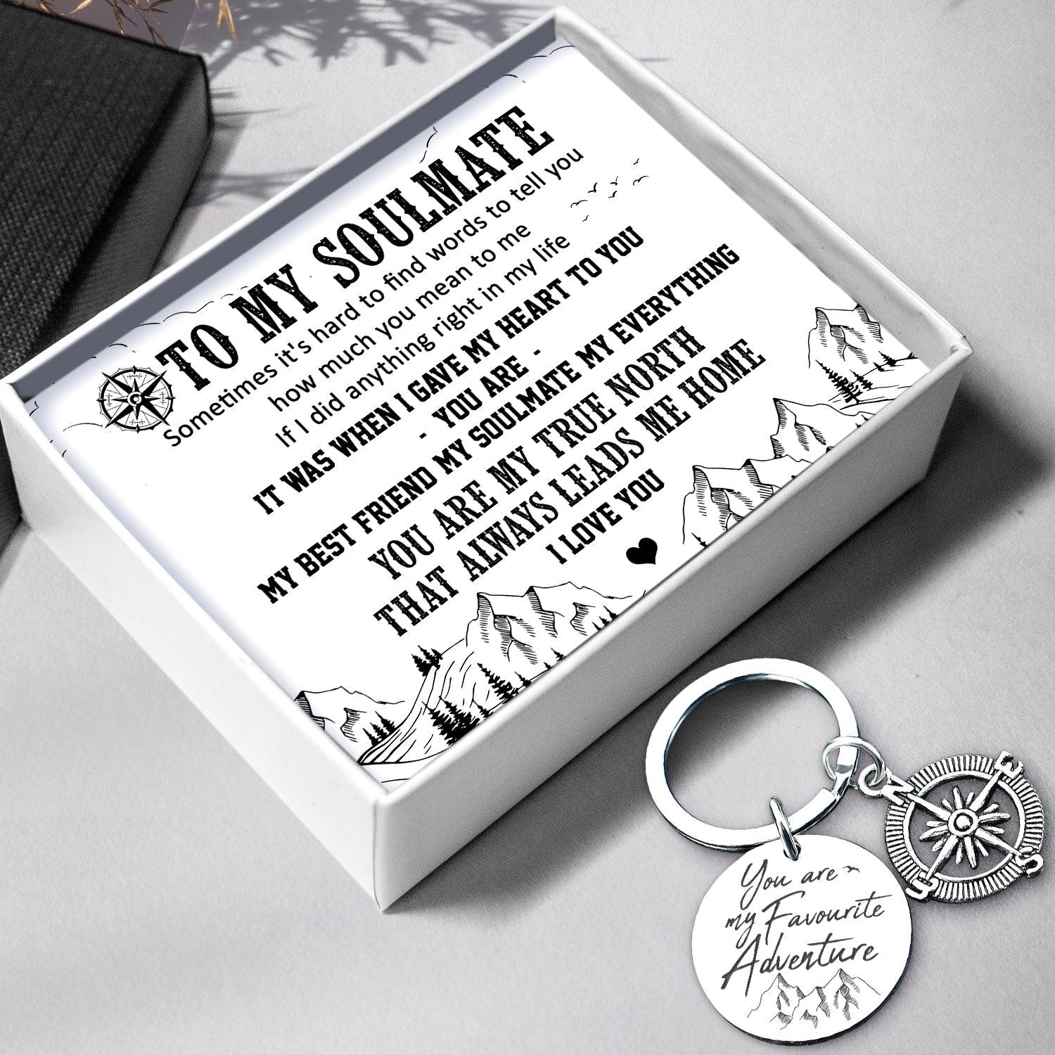 Compass Keychain - Travel - To My Soulmate - I Love You - Augkw13007 - Gifts Holder