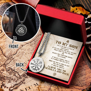 Compass Nordic Necklace - Viking - To My Son - I Love You To Valhalla And Back - Augnfv16003 - Gifts Holder