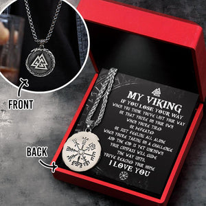 Compass Nordic Necklace - Viking - To My Viking Man - Your Compass Will Guide The Way - Augnfv26002 - Gifts Holder