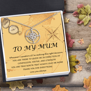 Compass Pendant Necklace - Family - To My Mum - You Are True North - Augnca19003 - Gifts Holder
