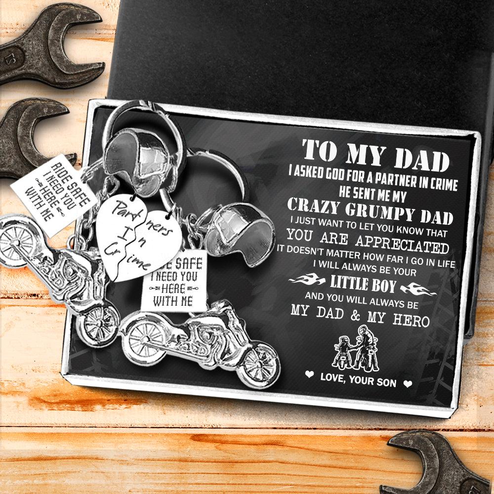 Couple Classic Bike Keychains - Biker - To My Dad - From Son - My Dad & My Hero - Augkdh18001 - Gifts Holder