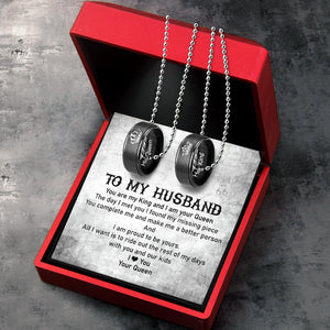 Couple Pendant Necklaces - Biker - To My Husband - I Am Proud To Be Yours - Augnw14001 - Gifts Holder
