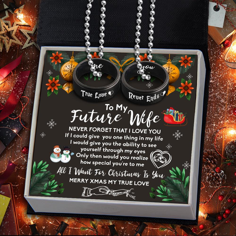 Couple Pendant Necklaces - To My Future Wife - All I Want For Christmas Is You - Augnw25001 - Gifts Holder