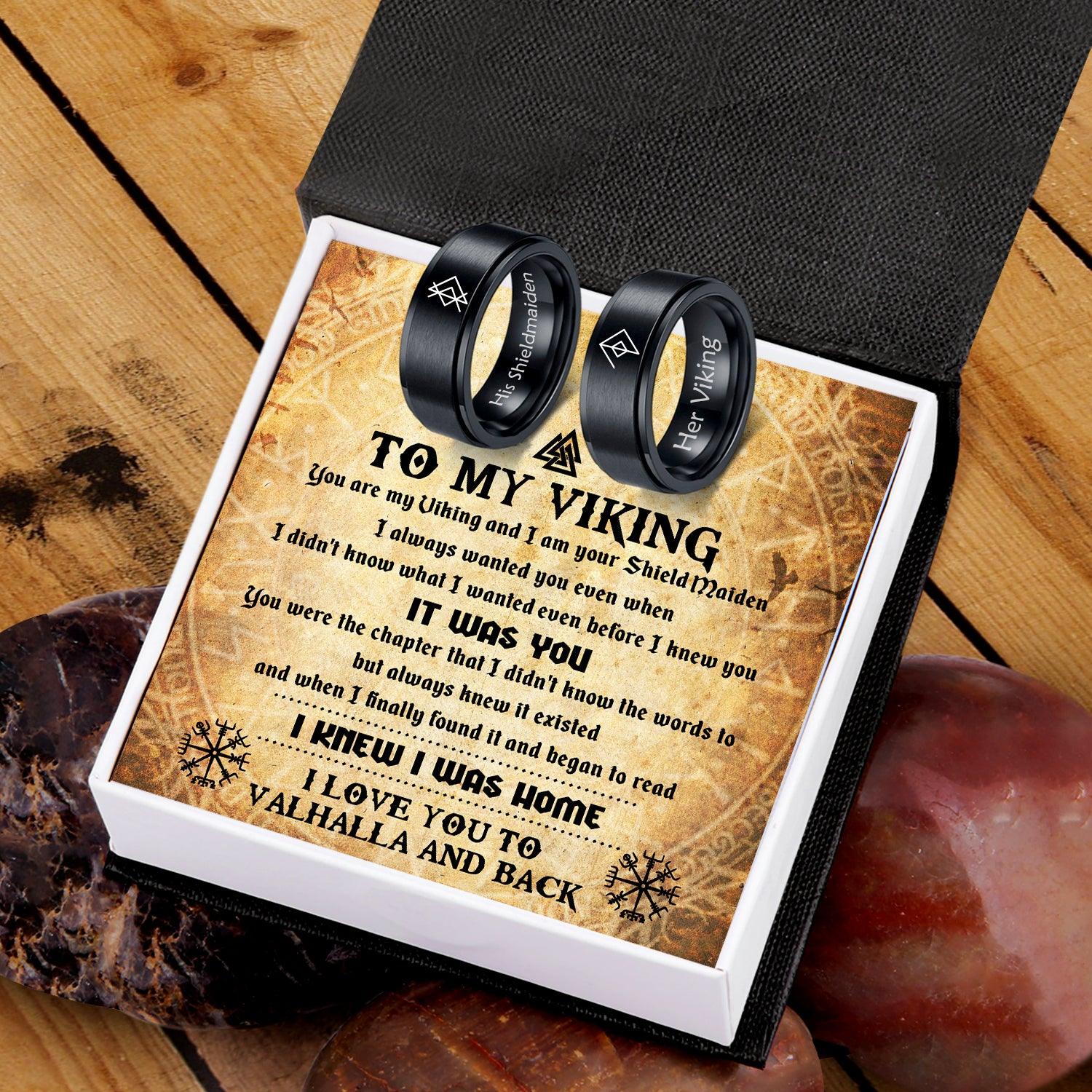 Couple Ring - Viking - To My Viking - I Love You To Vahalla And Back - Augrlc26001 - Gifts Holder
