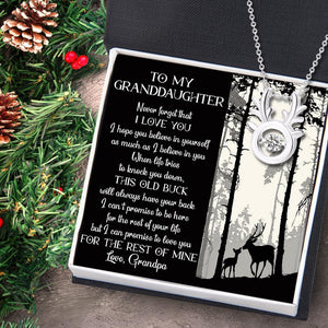 Crystal Reindeer Necklace - Hunting - From Grandpa - To My Granddaughter - I Hope You Believe In Yourself - Augnfu23001 - Gifts Holder