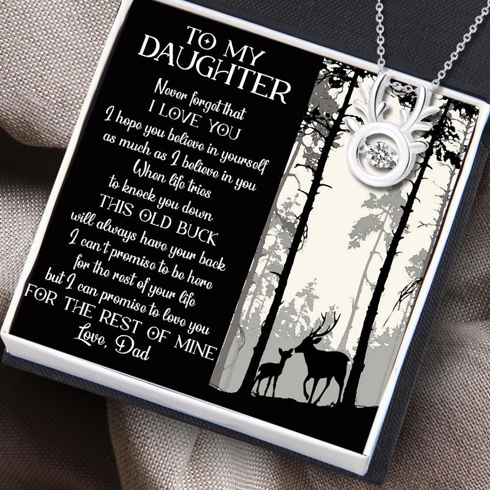 Crystal Reindeer Necklace - Hunting - To My Daughter - From Dad - I Hope You Believe In Yourself - Augnfu17002 - Gifts Holder