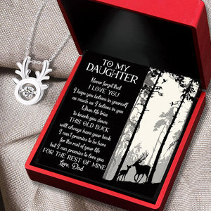 Crystal Reindeer Necklace - Hunting - To My Daughter - From Dad - I Hope You Believe In Yourself - Augnfu17002 - Gifts Holder