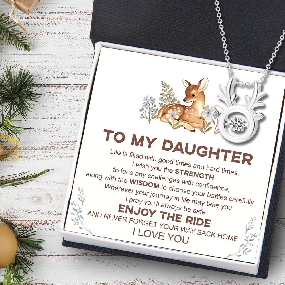 Crystal Reindeer Necklace - Hunting - To My Daughter - I Pray You'll Always Be Safe - Augnfu17006 - Gifts Holder