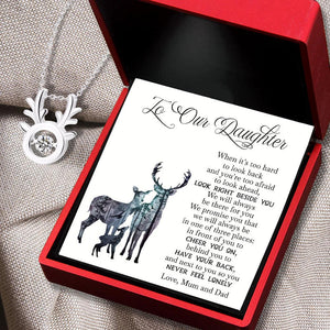 Crystal Reindeer Necklace - Hunting - To My Daughter - We Will Always Be There For You - Augnfu17001 - Gifts Holder