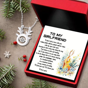 Crystal Reindeer Necklace - Hunting - To My Girlfriend - I Walked Into Love With You - Augnfu13002 - Gifts Holder