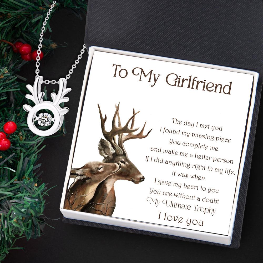 Crystal Reindeer Necklace - Hunting - To My Girlfriend - The Day I Met You I Found My Missing Piece - Augnfu13001 - Gifts Holder
