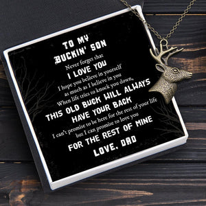 Deer Shaped Necklace - Hunting - To My Buckin' Son - I Hope You Believe In Yourself - Augnnd16001 - Gifts Holder