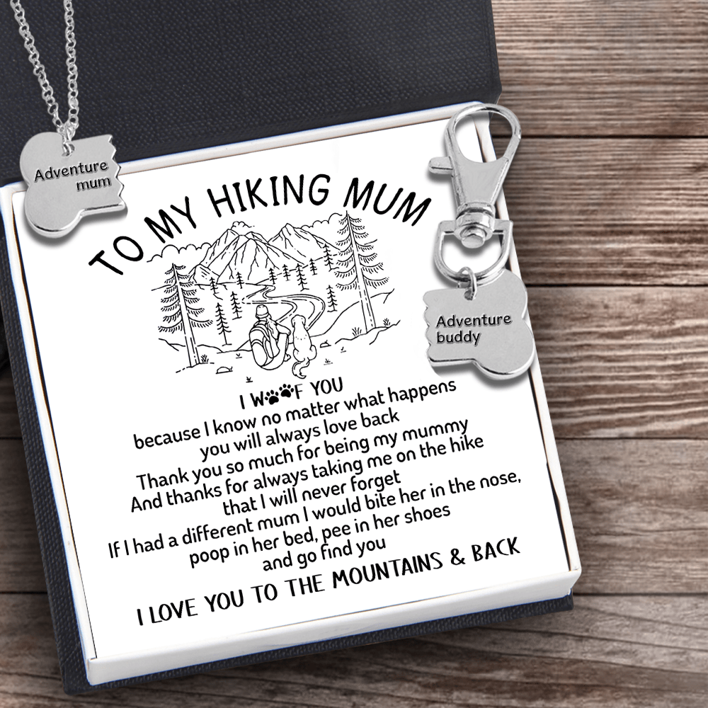 Dog Bone Necklace & Keychain Set - Hiking - To My Hiking Mom - Thanks For Always Taking Me On The Hike - Augkeh19002 - Gifts Holder
