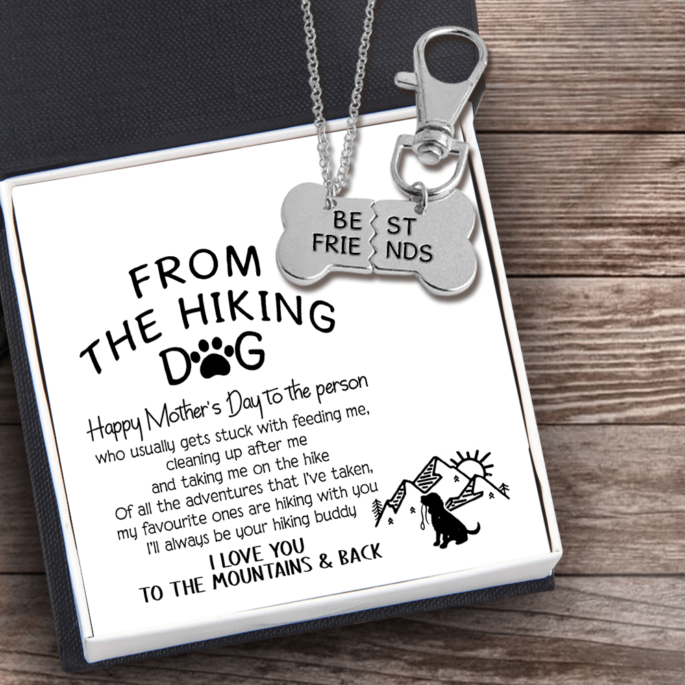 Dog Bone Necklace & Keychain Set - Hiking - To My Mum - From The Hiking Dog - I'll Always Be Your Hiking Buddy - Augkeh19001 - Gifts Holder