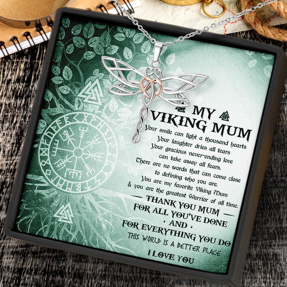 Dragonfly Necklace - Viking - To Viking Mum - You Are My Favorite Viking Mum - Auska19003 - Gifts Holder