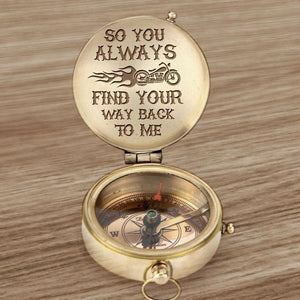 Engraved Compass - Biker - So You Always Find Your Way Back To Me - Gpb26001