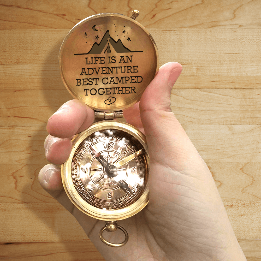 Engraved Compass - Camping - To My Loved One - Life Is An Adventure Best Camped Together - Augpb26046 - Gifts Holder