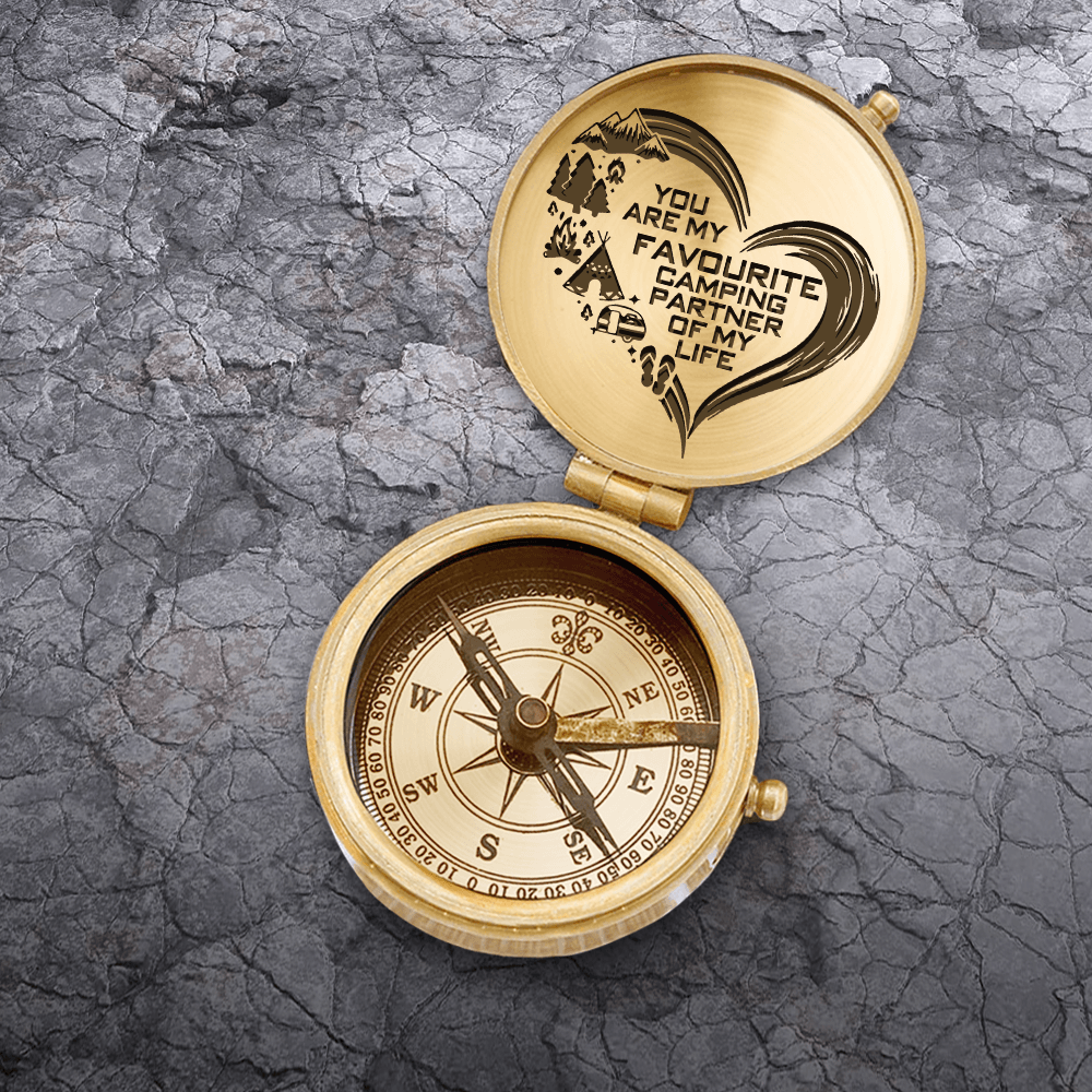 Engraved Compass - Camping - To My Man - You Are My Favorite Camping Partner Of My Life - Augpb26029 - Gifts Holder