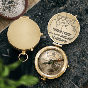 Engraved Compass - Hiking - To My Child - Difficult Roads Often Lead To Beautiful Destinations - Augpb16012 - Gifts Holder