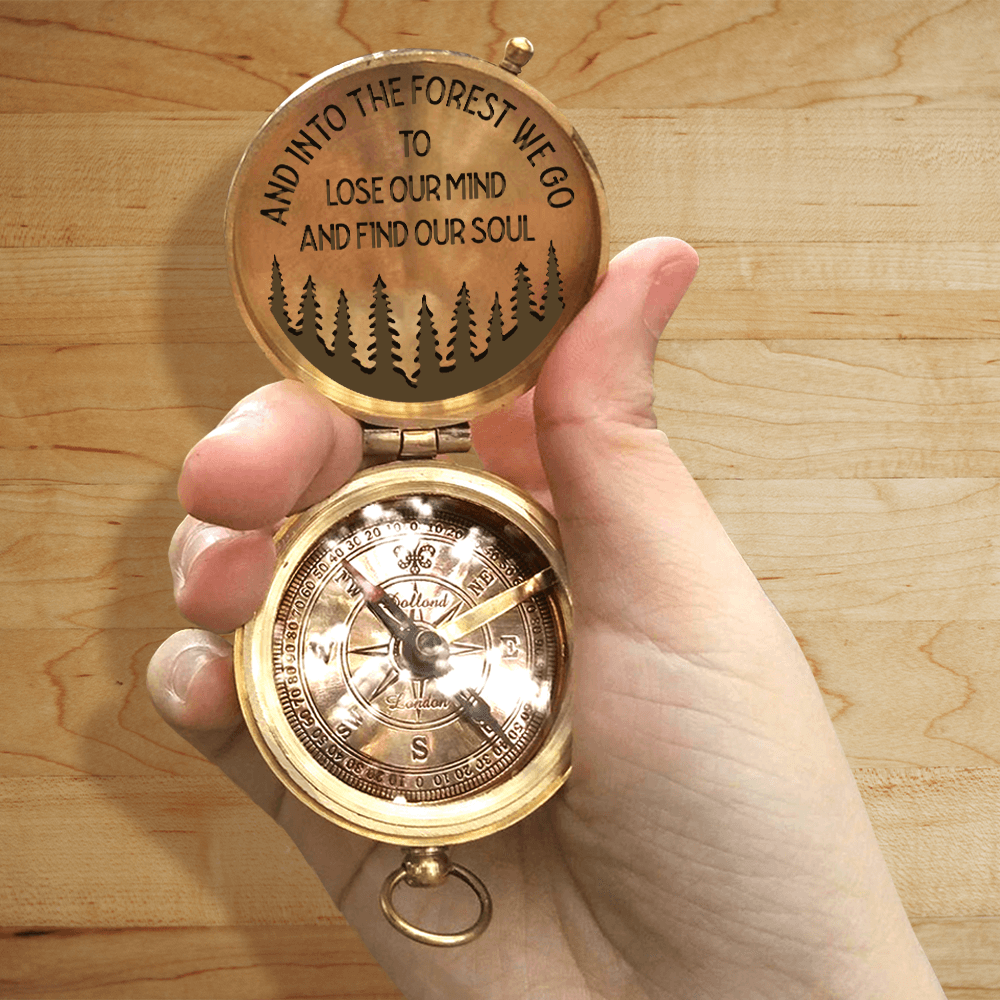 Engraved Compass - Hiking - To My Friend - The Forest We Go, To Lose Our Mind and Find Our Soul - Augpb33004 - Gifts Holder