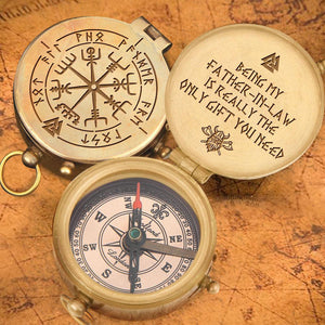 Engraved Compass - Viking - To My Father-In-Law - Being My Father-In-Law Is Really The Only Gift You Need - Augpb18001 - Gifts Holder