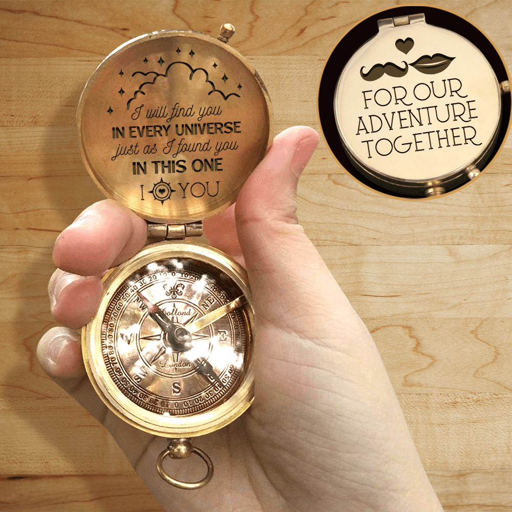 Engraved Compass - Wedding - To My Wife - I Will Find You In Every Universe - Augpb25001 - Gifts Holder