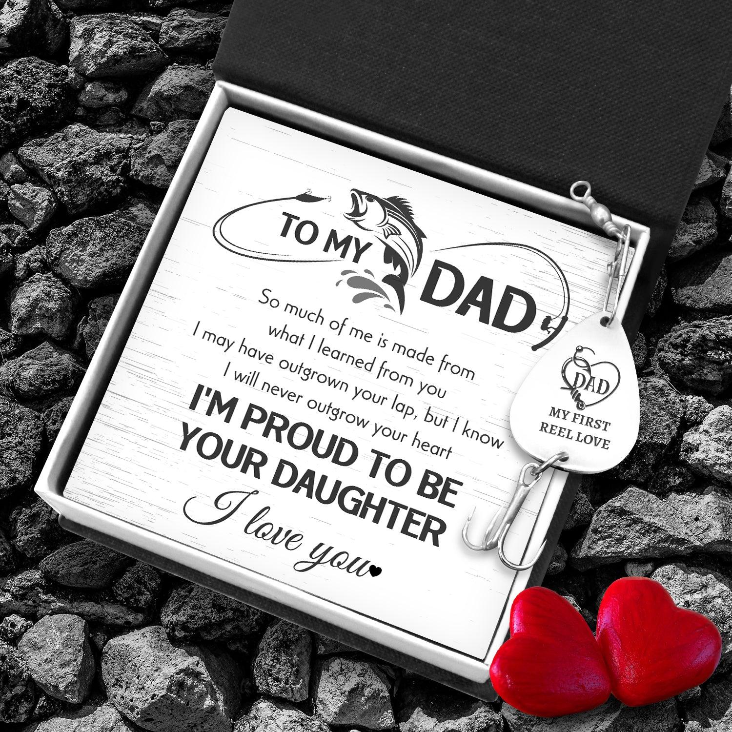 Engraved Fishing Hook - Fishing - To My Dad - I Will Never Outgrow Your Heart - Augfa18007 - Gifts Holder