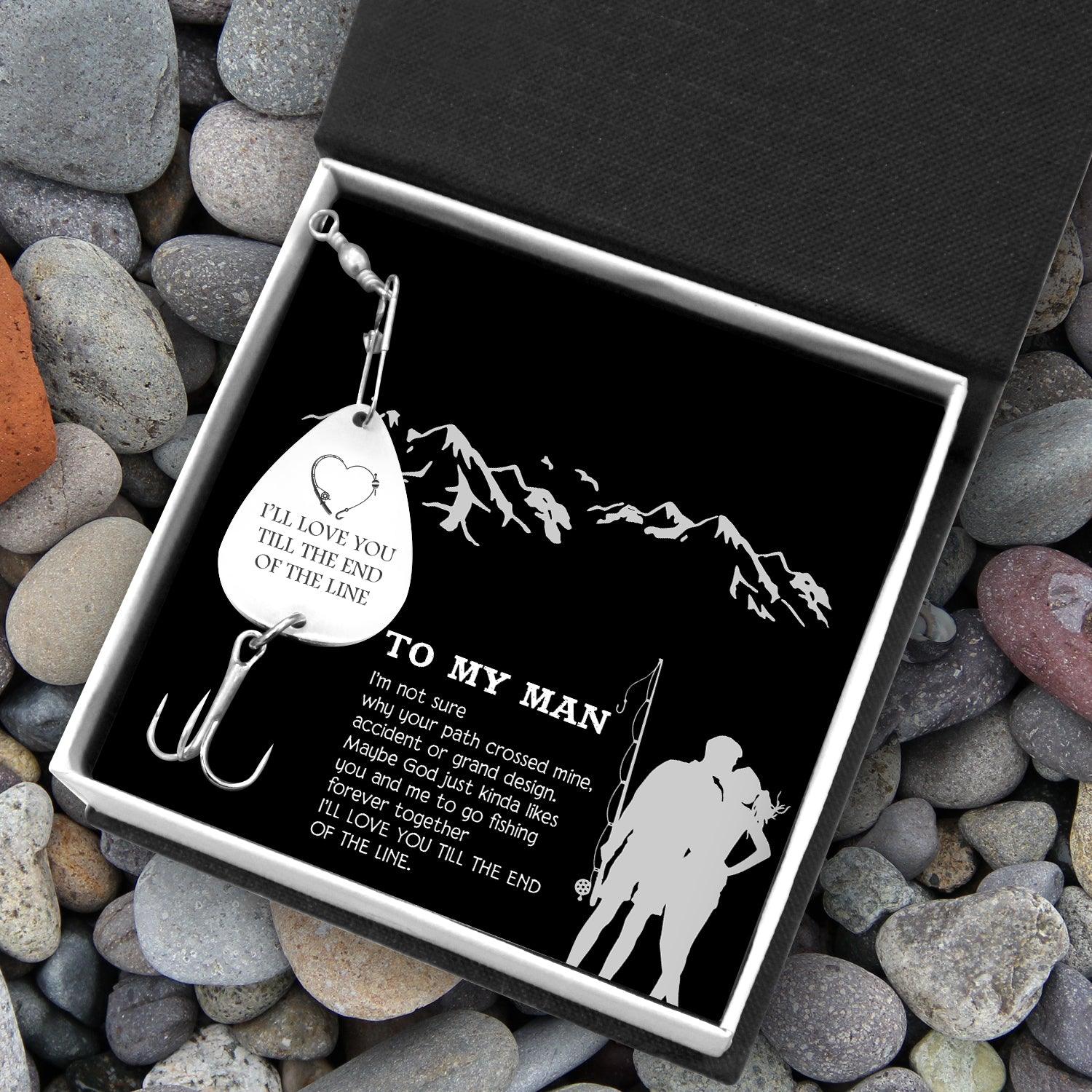 Engraved Fishing Hook - To My Man - Maybe God Just Kinda Likes You And Me To Go Fishing Forever Together - Augfa26005 - Gifts Holder