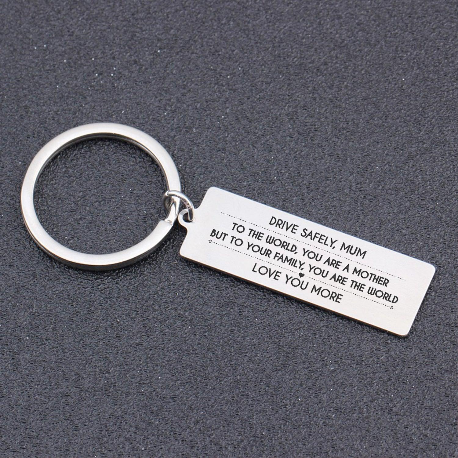 Engraved Keychain - Family - To My Mum - You Are The World - Augkc19011 - Gifts Holder
