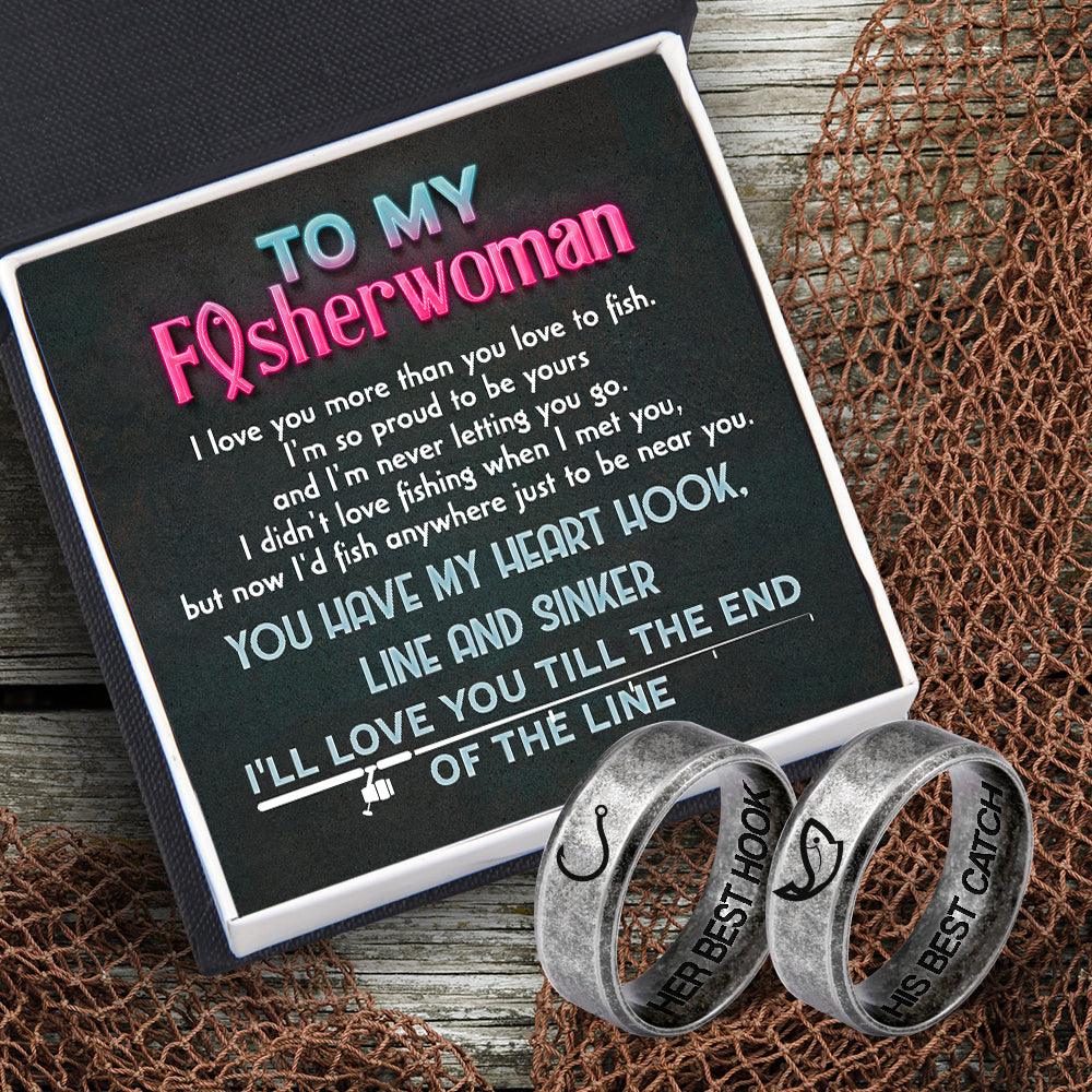 Fishing Couple Ring - Fishing - To My Fisherwoman - I Love You More Than You Love To Fish - Augrld13003 - Gifts Holder