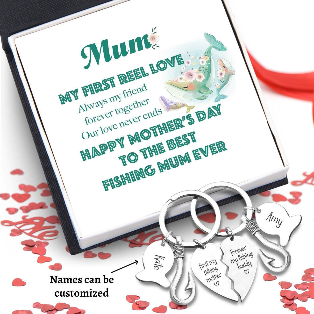 Fishing Heart Puzzle Keychains - Fishing - To My Mum - My First Reel Love - Augkbn19002 - Gifts Holder