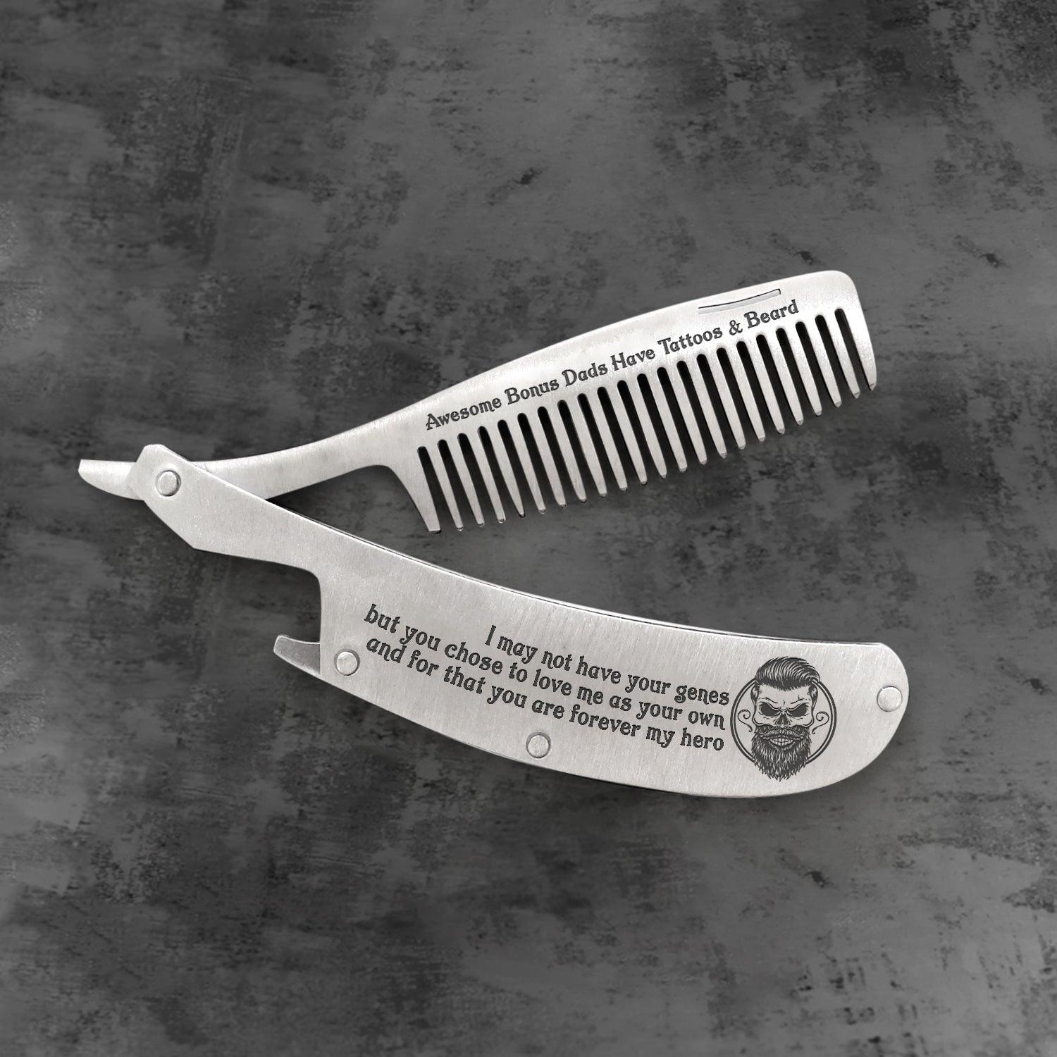 Folding Comb - Family - To My Bonus Dad - You Are Forever My Hero - Augec18014 - Gifts Holder
