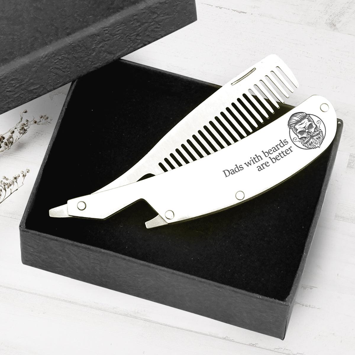 Folding Comb - Gentleman Dad - Dads With Beards Are Better - Augec18004 - Gifts Holder