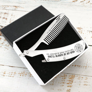 Folding Comb - Viking - To My Bearded Fathor - You'll Always Be My Hero! - Augec18012 - Gifts Holder