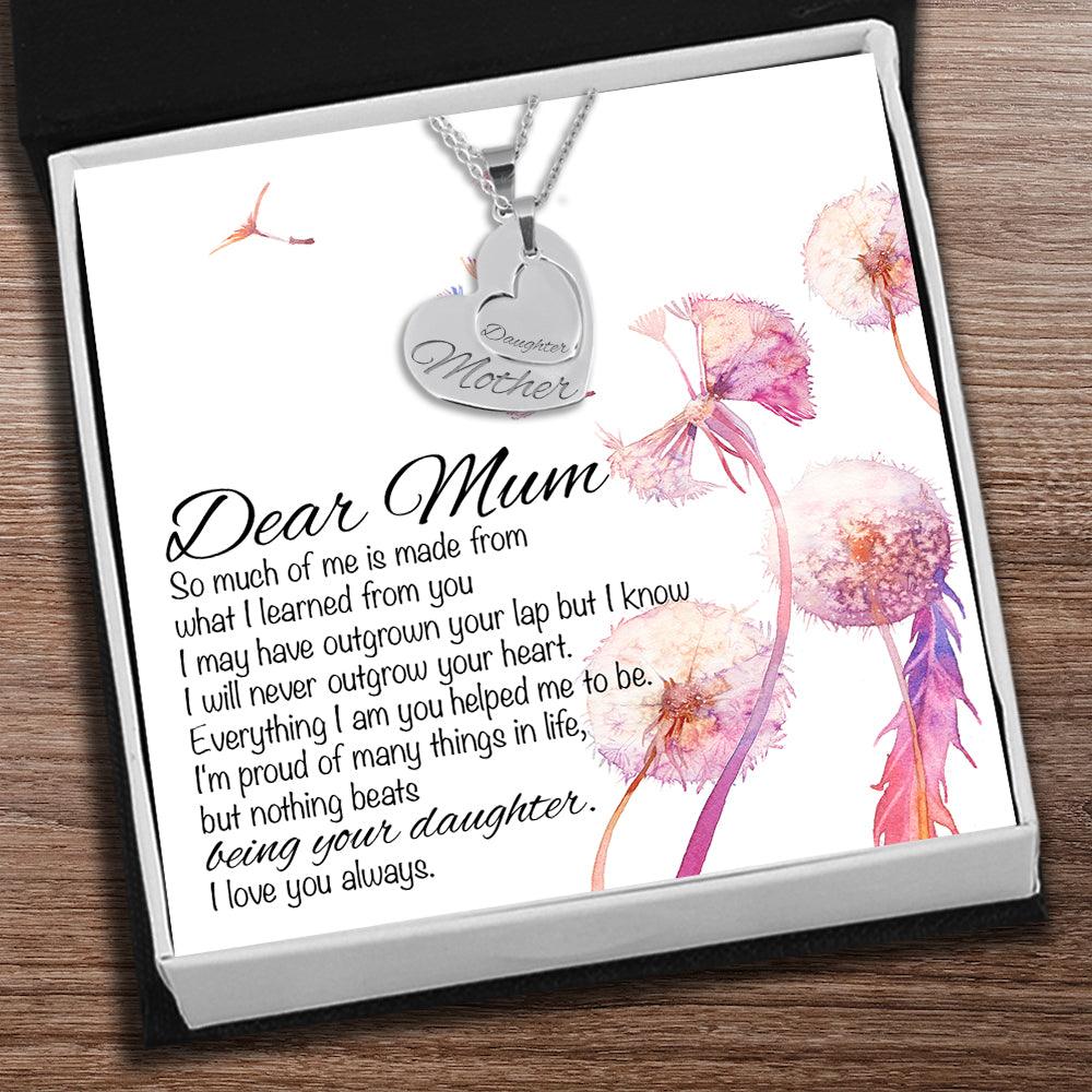 Heart Hollow Necklaces Set - Family - To My Mum - Everything I Am You Helped Me To Be - Augnfb19007 - Gifts Holder