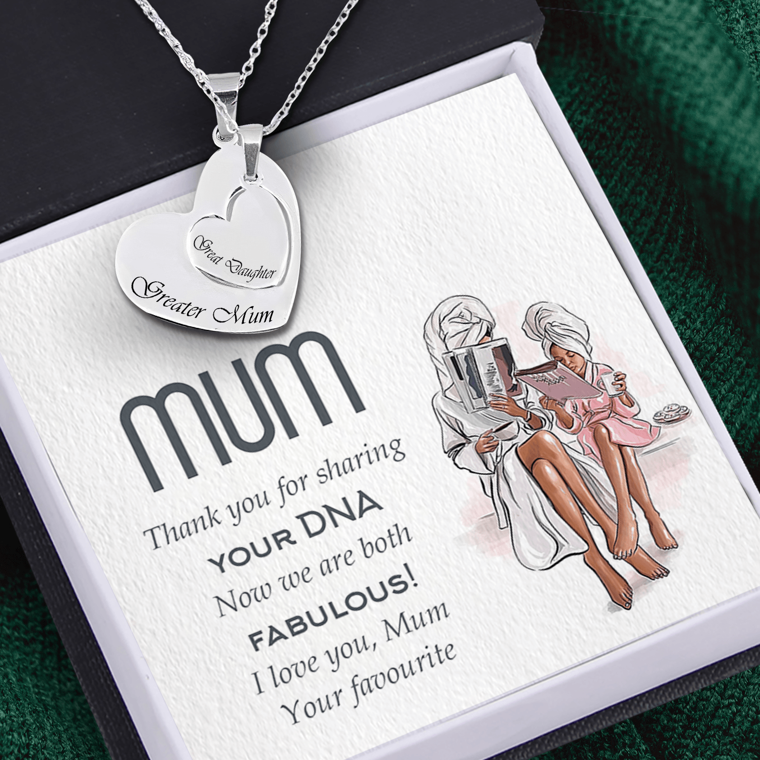 Heart Hollow Necklaces Set - Family - To My Mum - Thank You For Sharing Your DNA - Augnfb19012 - Gifts Holder