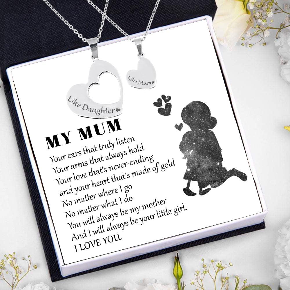 Heart Hollow Necklaces Set - Family - To My Mum - You Will Always Be My Mother - Augnfb19005 - Gifts Holder